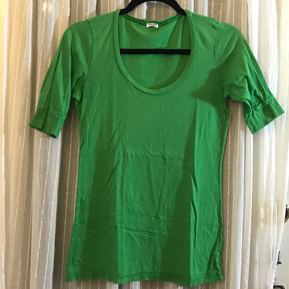 Splendid Green Modal Scoop Neck Tee Size M